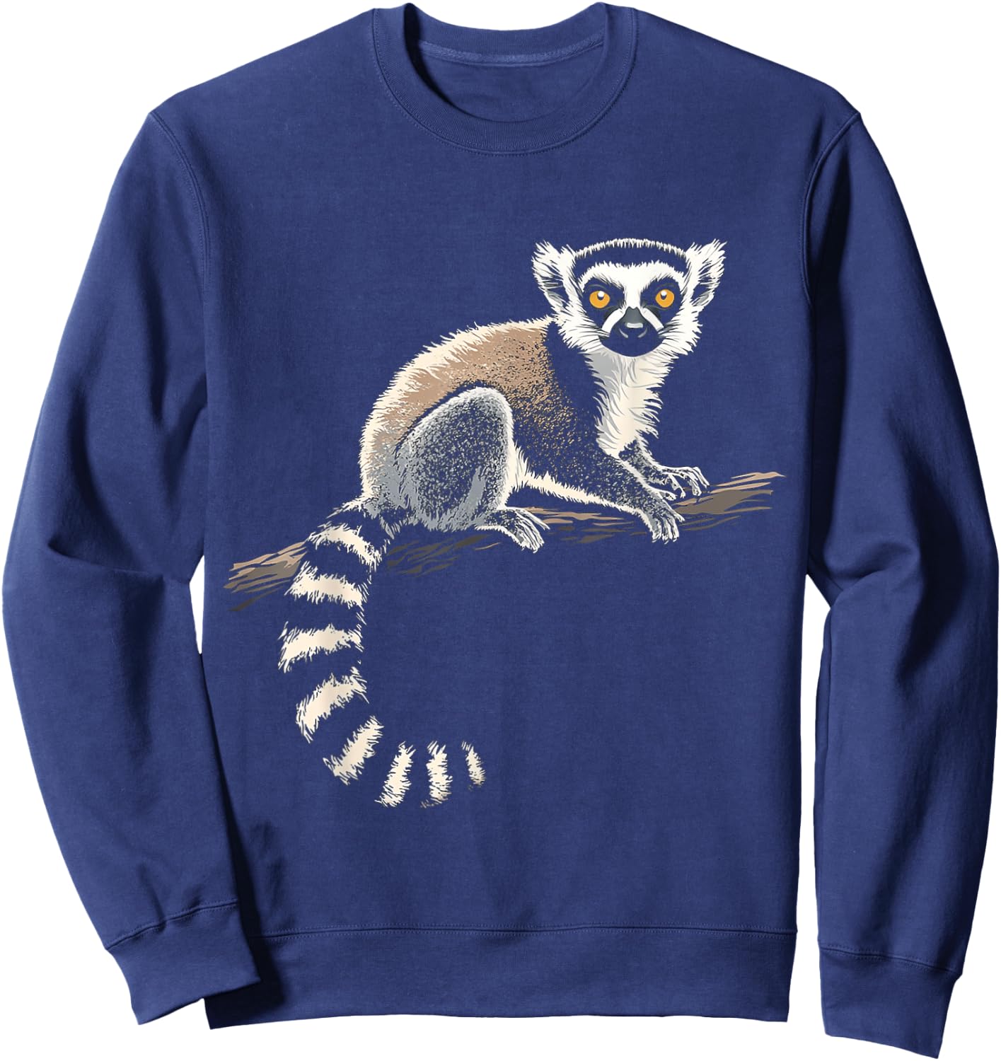 Ring Tailed Lemur Animal Motif Art Ring Tailed Lemur Sweatshirt - Sweatshirt | Navy