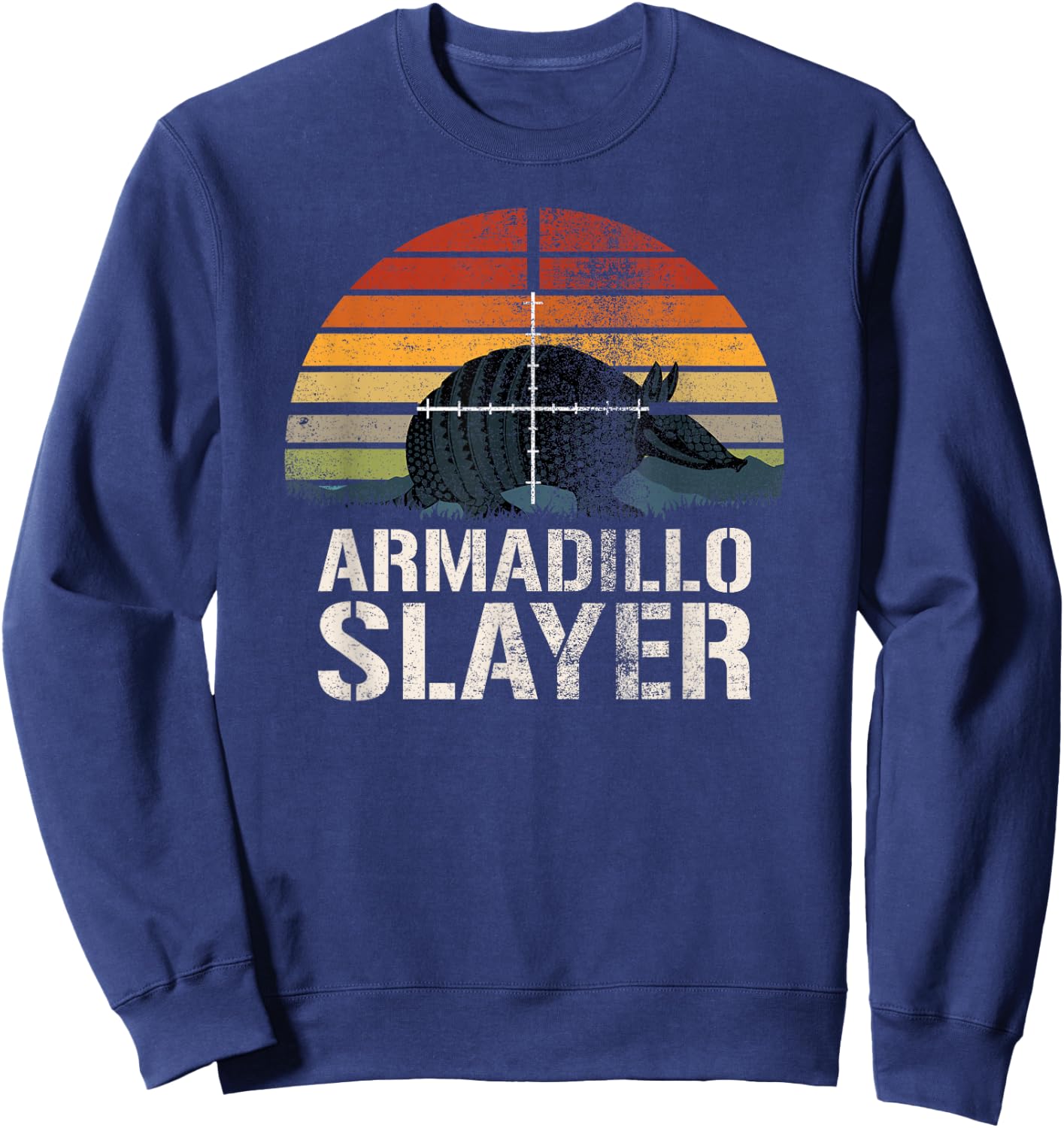 Vintage Sunset Armadillo Slayer Armadillo Hunter Gift Sweatshirt - Sweatshirt | Navy