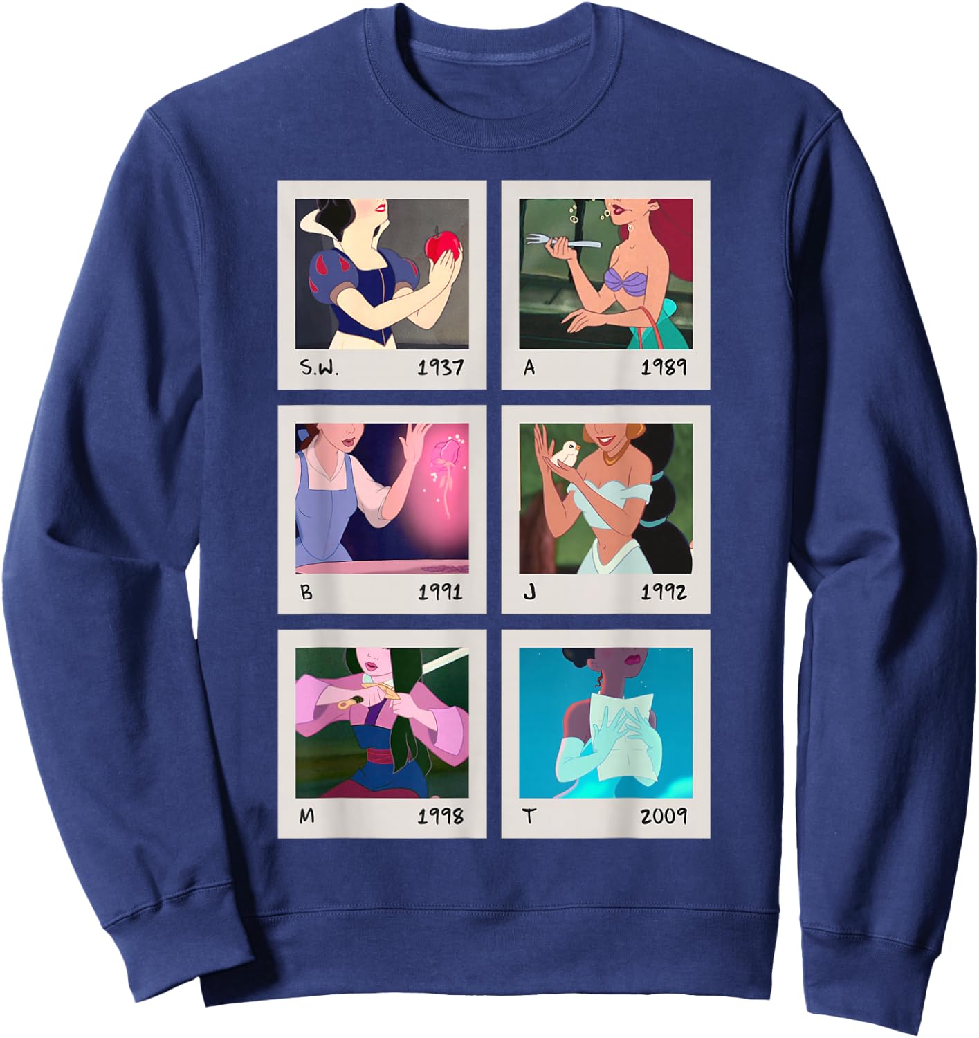 Disney Princess Polaroid Photo Grid Small Sweatshirt - Sweatshirt | Navy