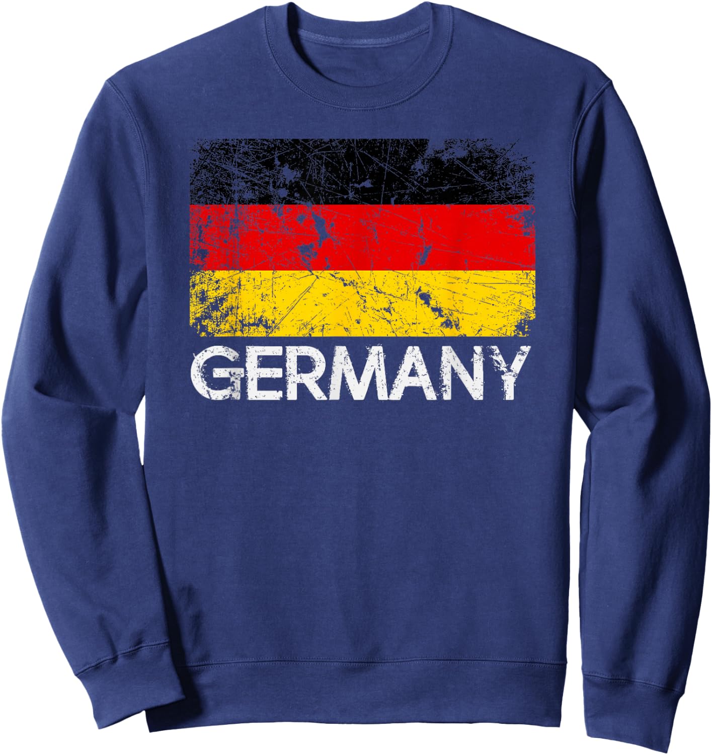 German Flag | Vintage Made In Germany Gift Sweatshirt - Sweatshirt | Navy