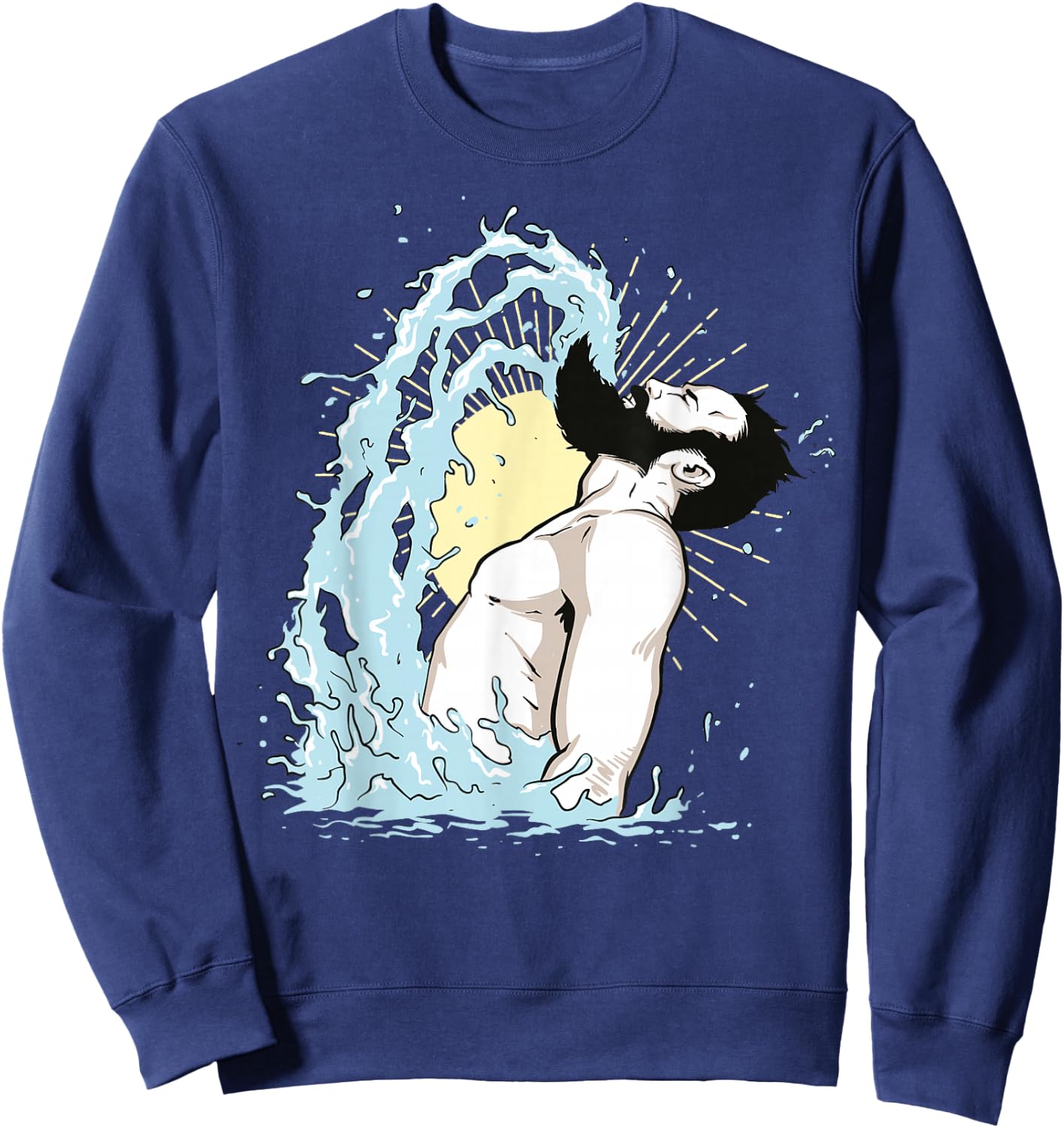 Beard Flip Funny Men Sweatshirt - Sweatshirt | Navy