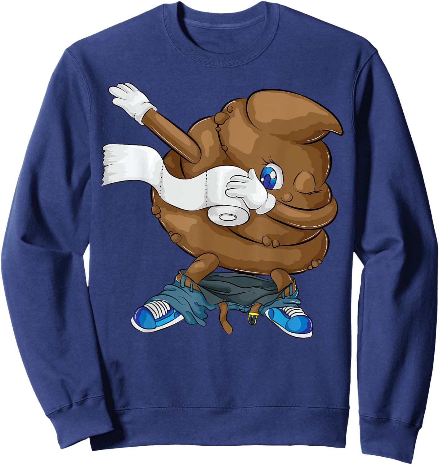 Dabbing Poop | Cool Friendly Funny Pooping Gift Sweatshirt - Sweatshirt | Navy