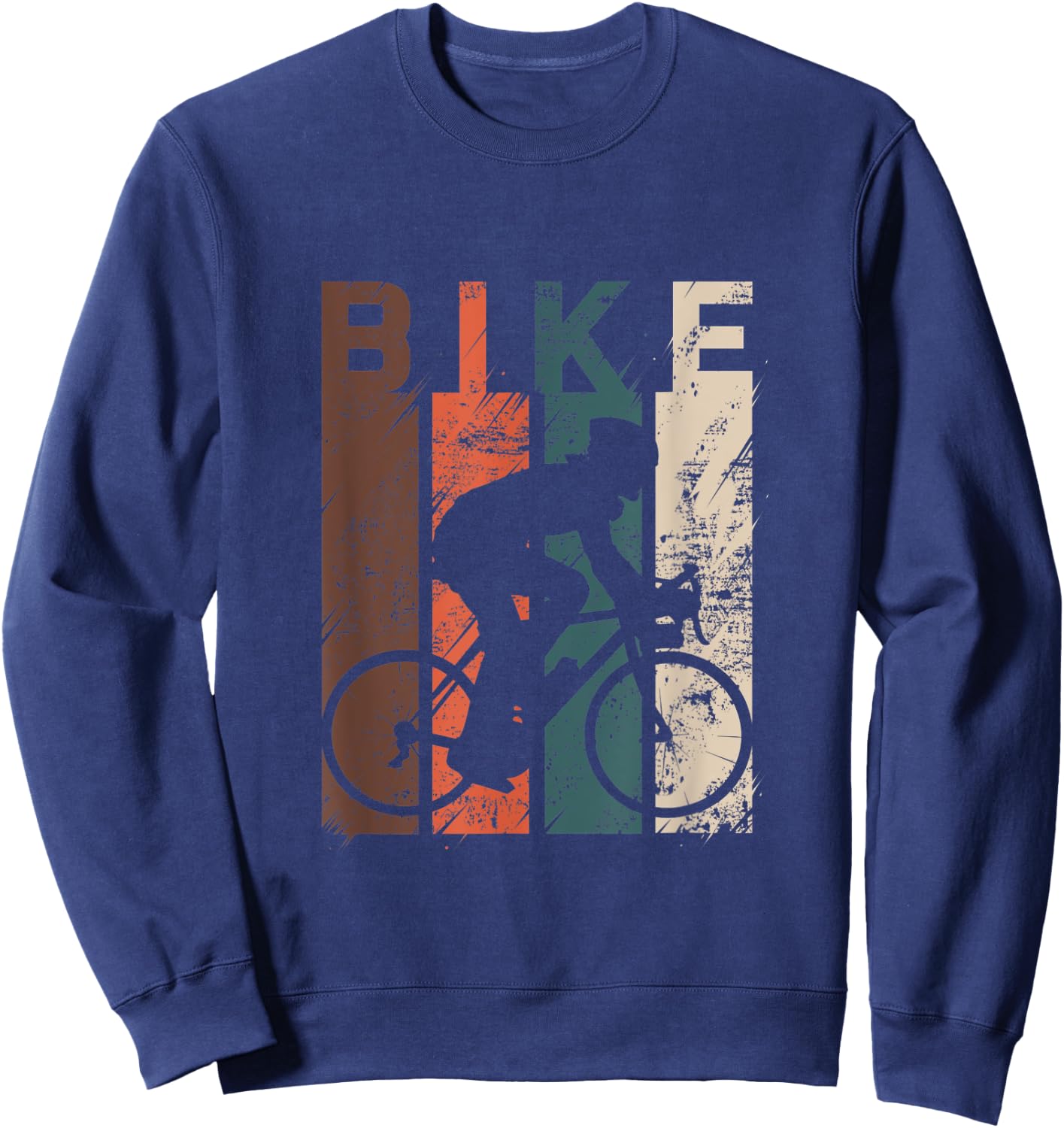 Mountain Bike Tour Cycling Lover Bicycle Rider Vintage Sweatshirt - Sweatshirt | Navy