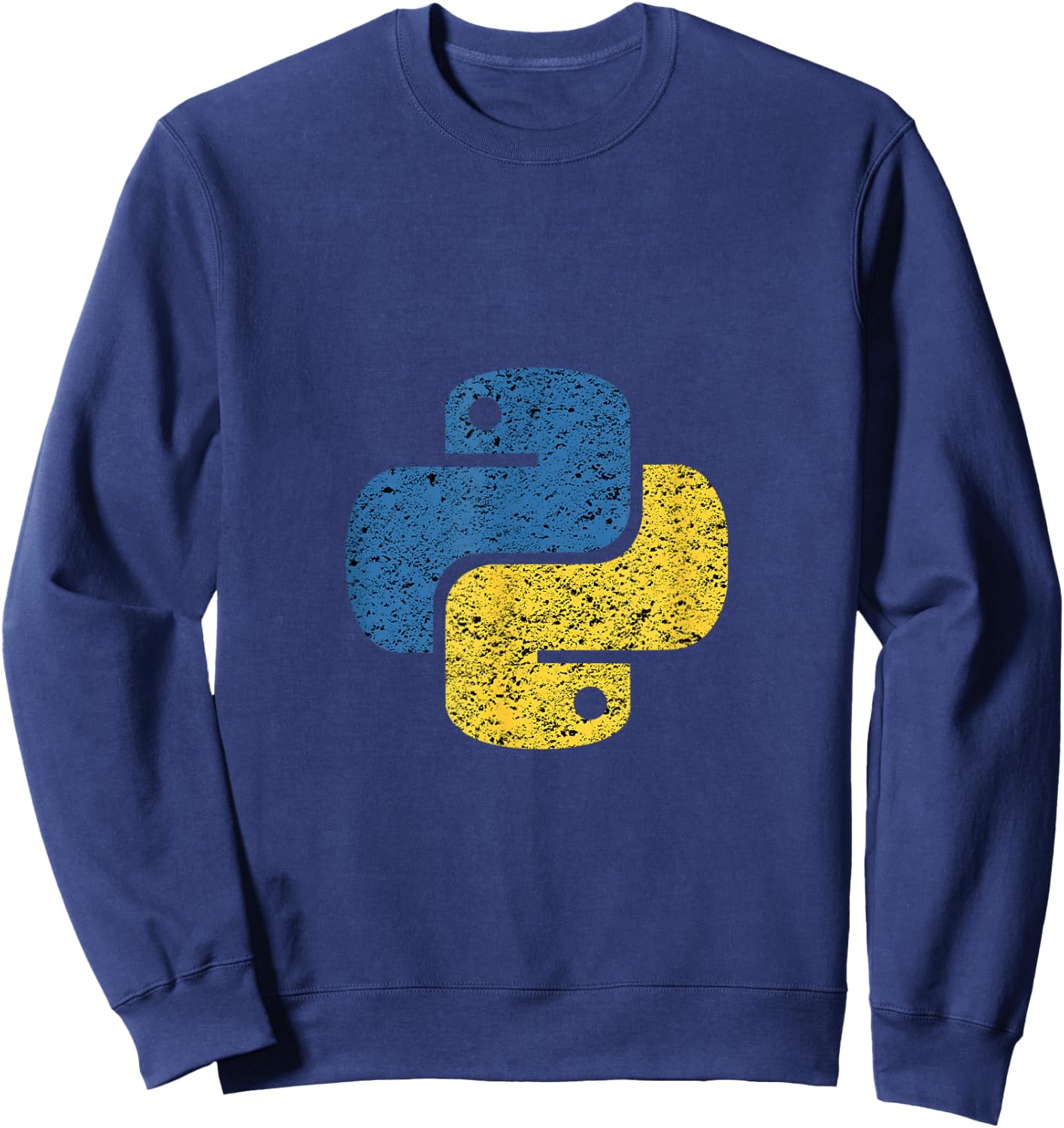 Python Coder SciPy NumPy Distressed Python Logo for Engineers Sweatshirt - Sweatshirt | Navy