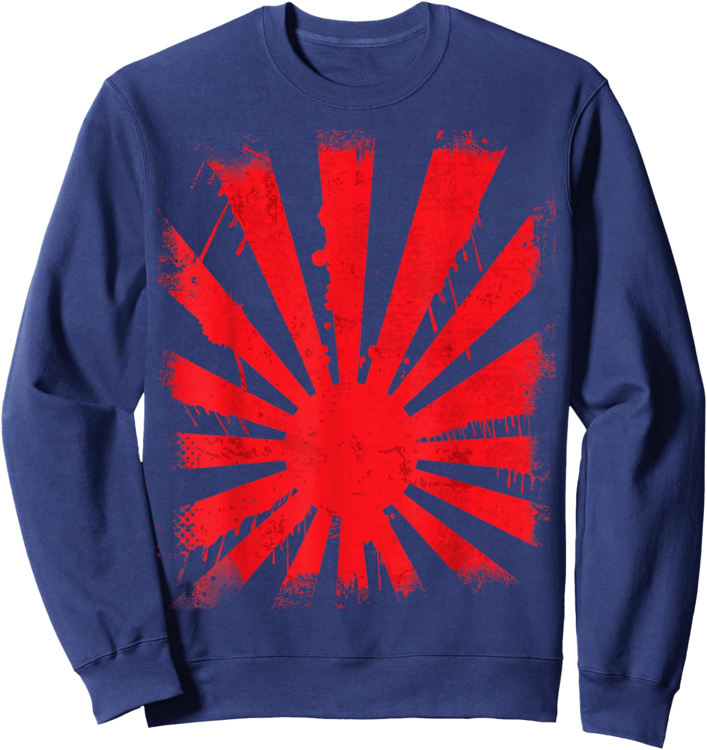Japanese flag dripping rising sun flare Sweatshirt - Sweatshirt | Navy