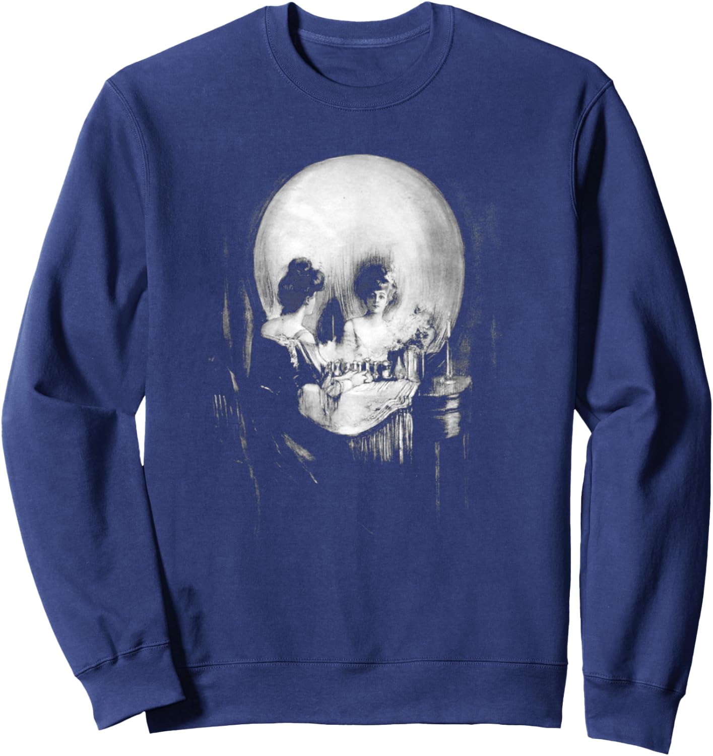 Skull Illusion All is Vanity Sweatshirt - Sweatshirt | Navy