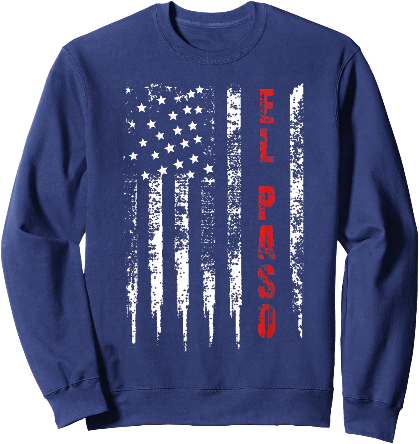 Red Line Firefighter El Paso Distressed Gift Sweatshirt - Sweatshirt | Navy