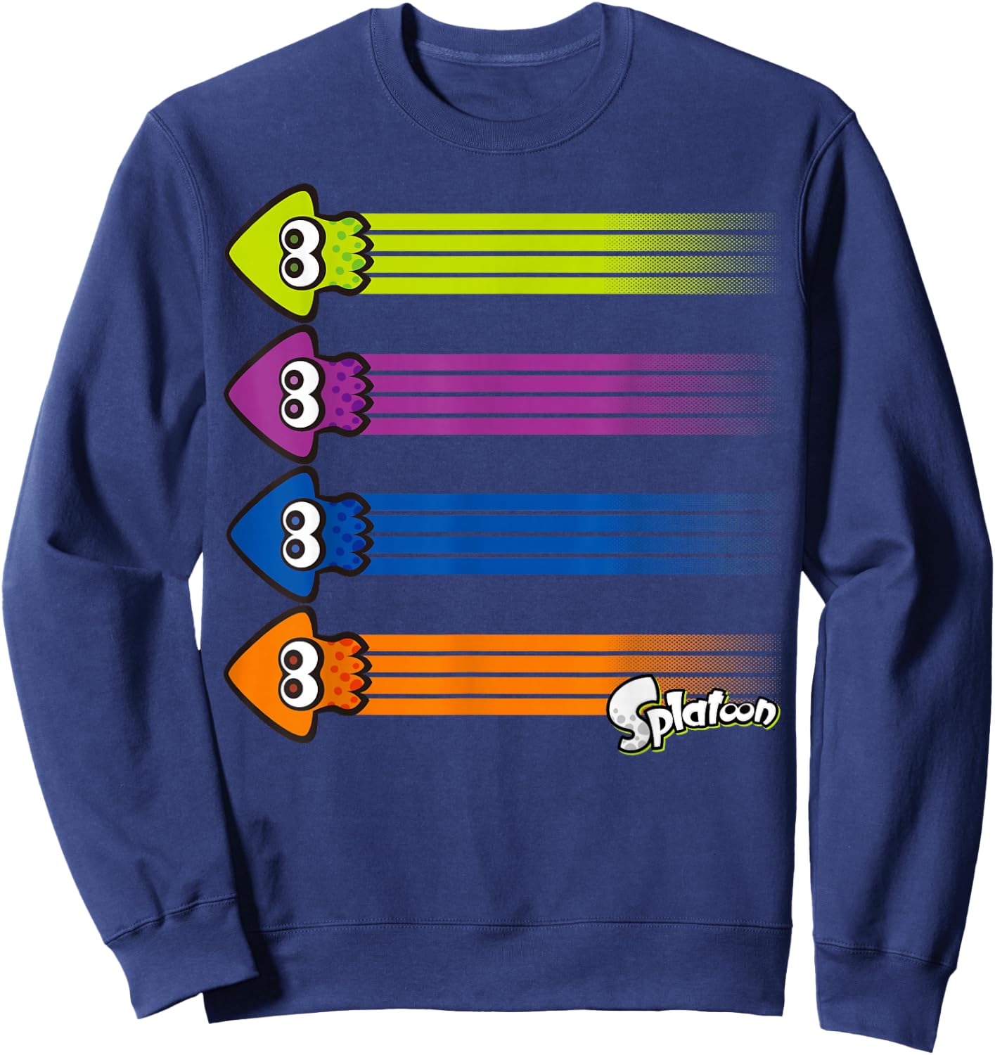 Splatoon Inkling Teams Squid Color Streaks Sweatshirt - Sweatshirt | Navy
