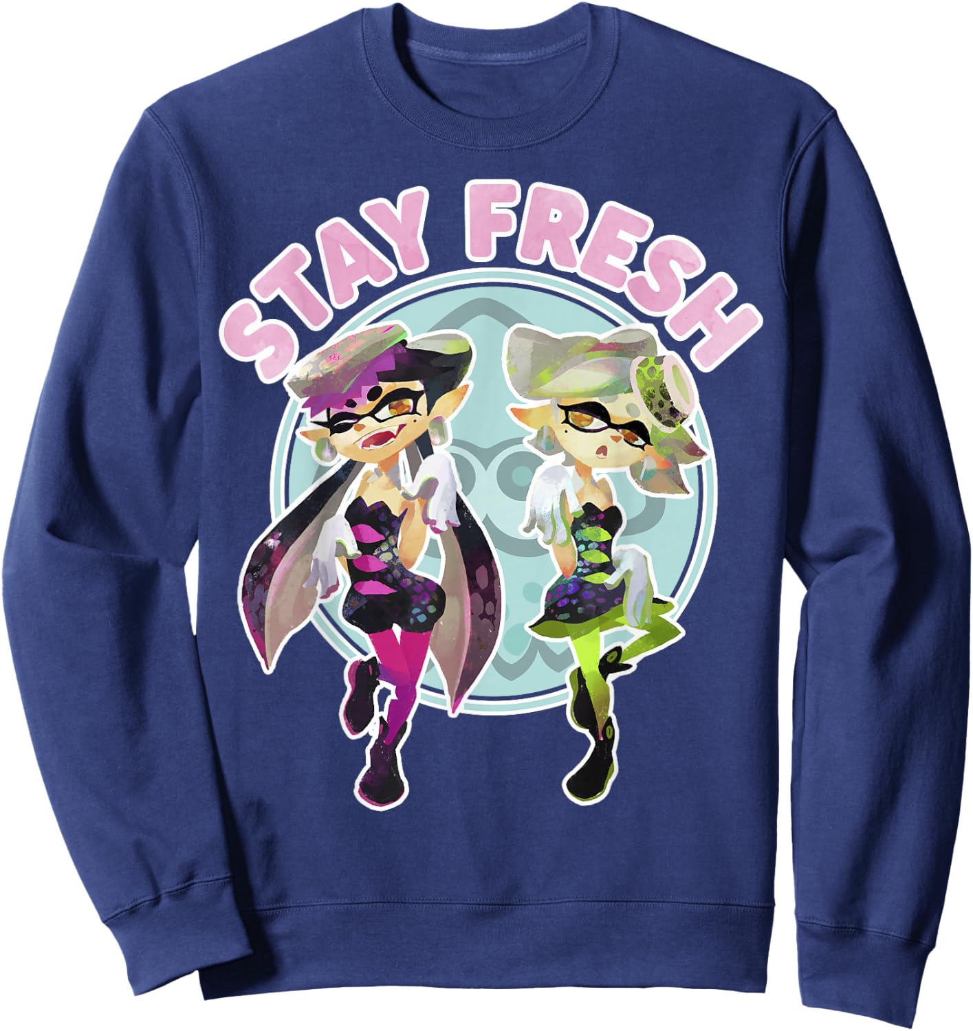 Nintendo Splatoon Stay Fresh Sassy Pose Graphic Sweatshirt - Sweatshirt | Navy