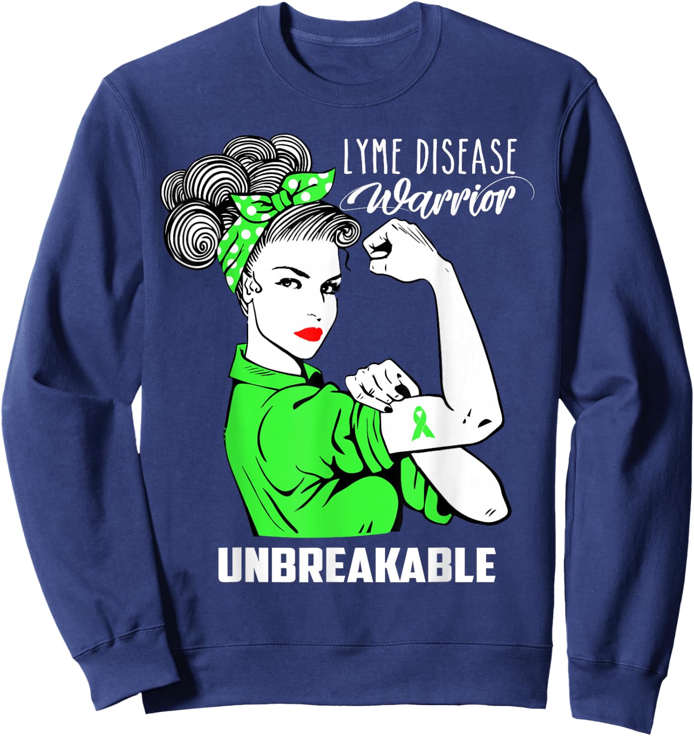Lyme Disease Warrior Unbreakable Shirt Awareness Gift Sweatshirt - Sweatshirt | Navy