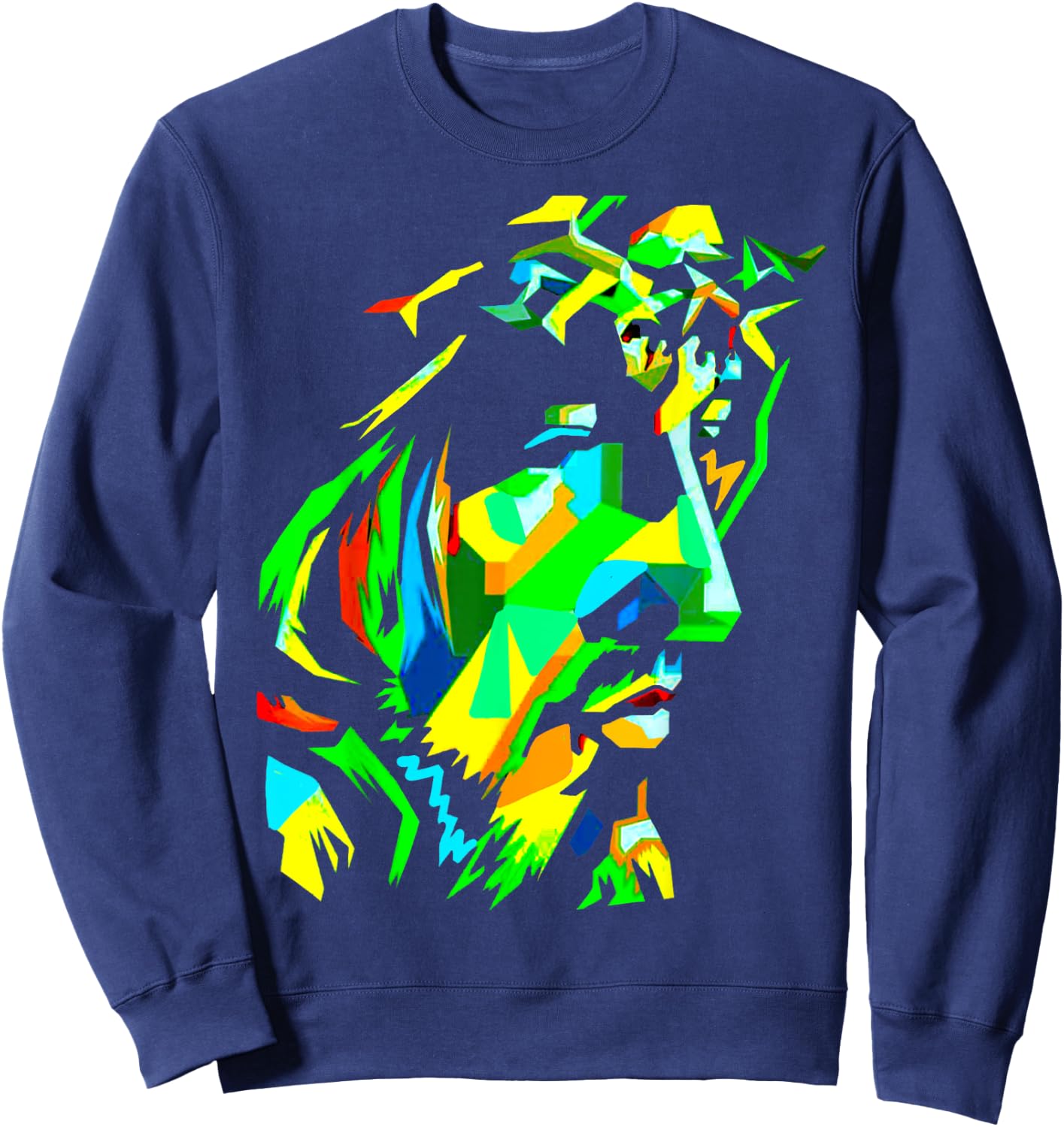 Jesucristo Pop Art Jesus Christ Face, Catholic Icon Painting Sweatshirt - Sweatshirt | Navy