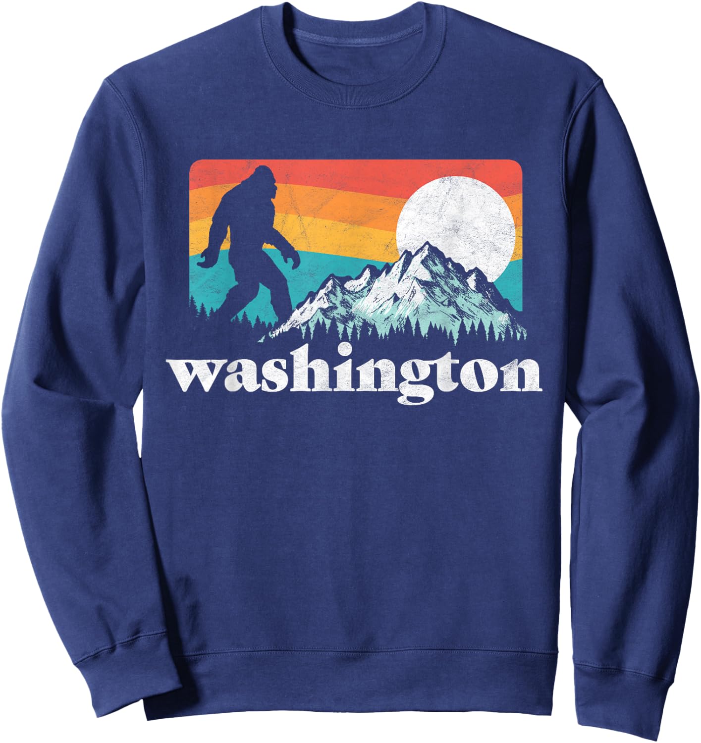 State of Washington Pacific Northwest Bigfoot Mountain Sweatshirt - Sweatshirt | Navy