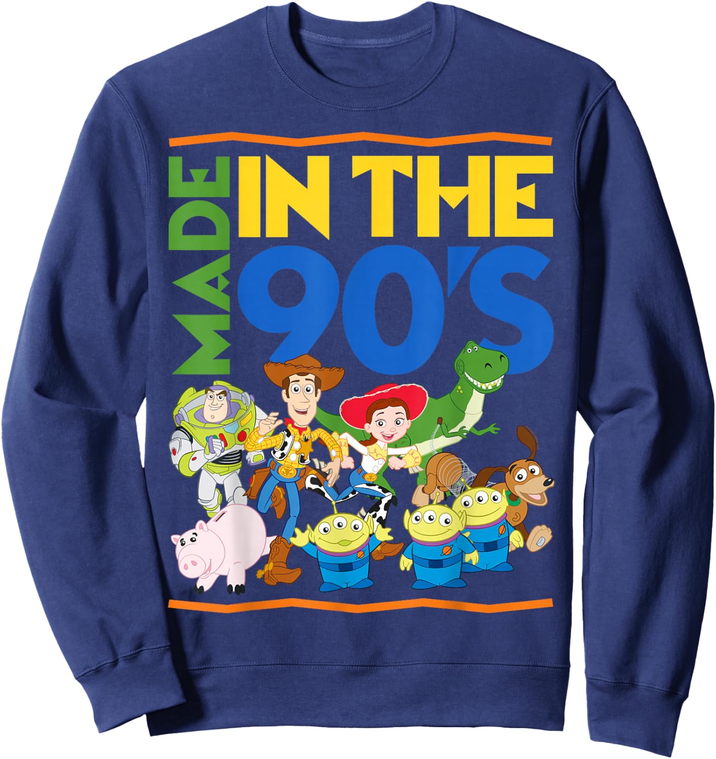 Disney Pixar Toy Story Made in the 90's Retro Group Shot Sweatshirt - Sweatshirt | Navy