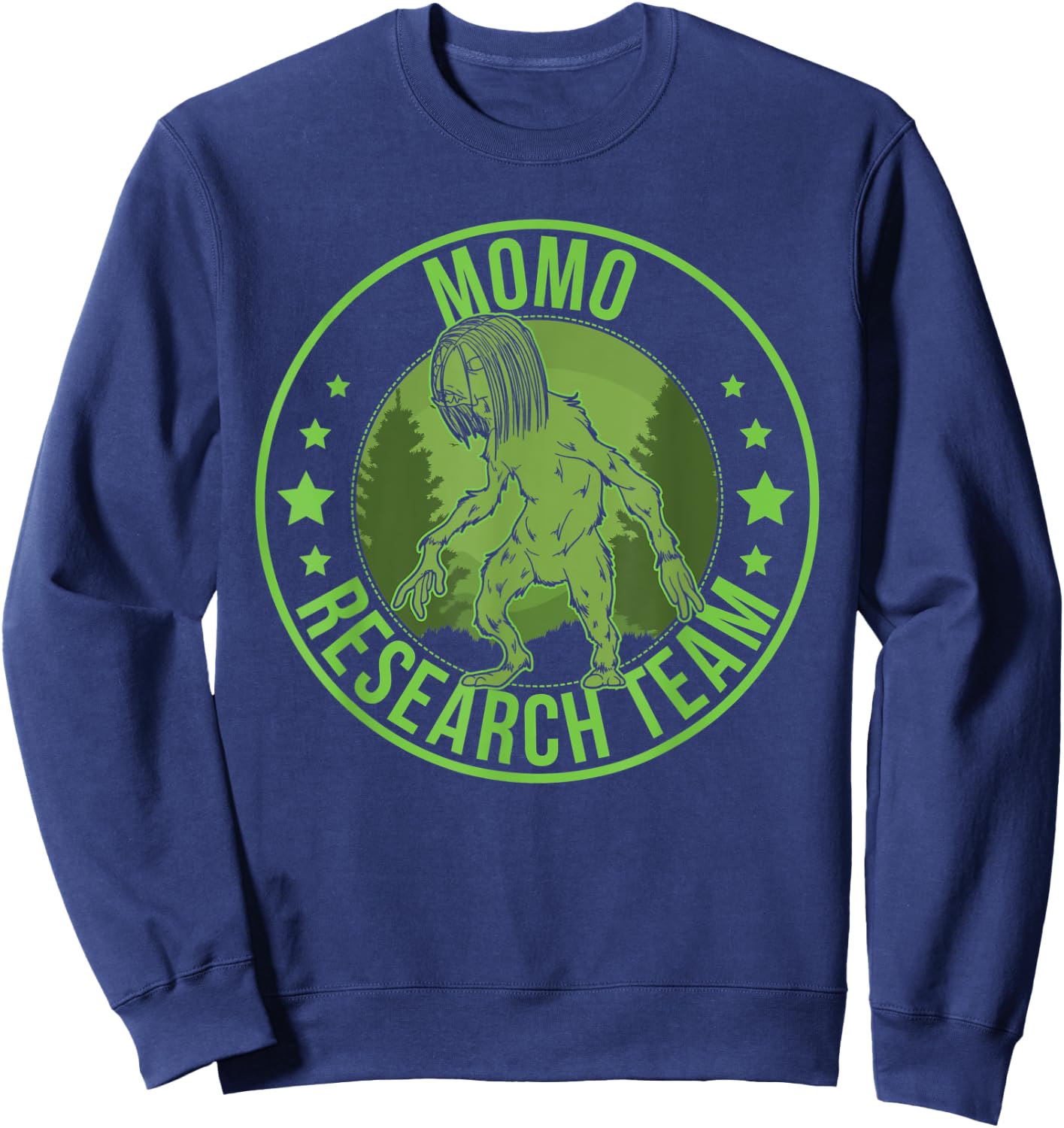 Momo The Monster Hide & Seek Research Team Champion Cryptid Sweatshirt - Sweatshirt | Navy