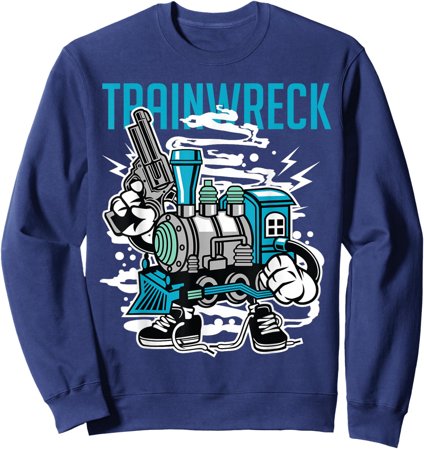 Weed Strain Cartoon Characters, Trainwreck Sweatshirt - Sweatshirt | Navy