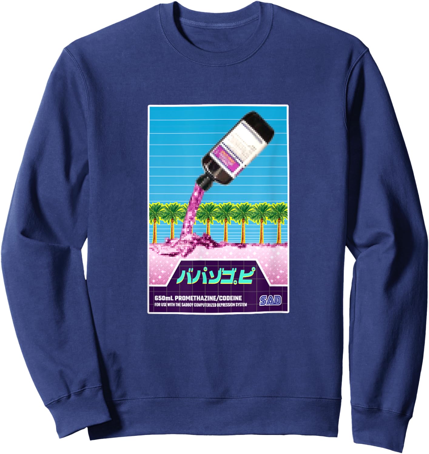 Spring Lean Saboy Codeine Shirt Sweatshirt - Sweatshirt | Navy