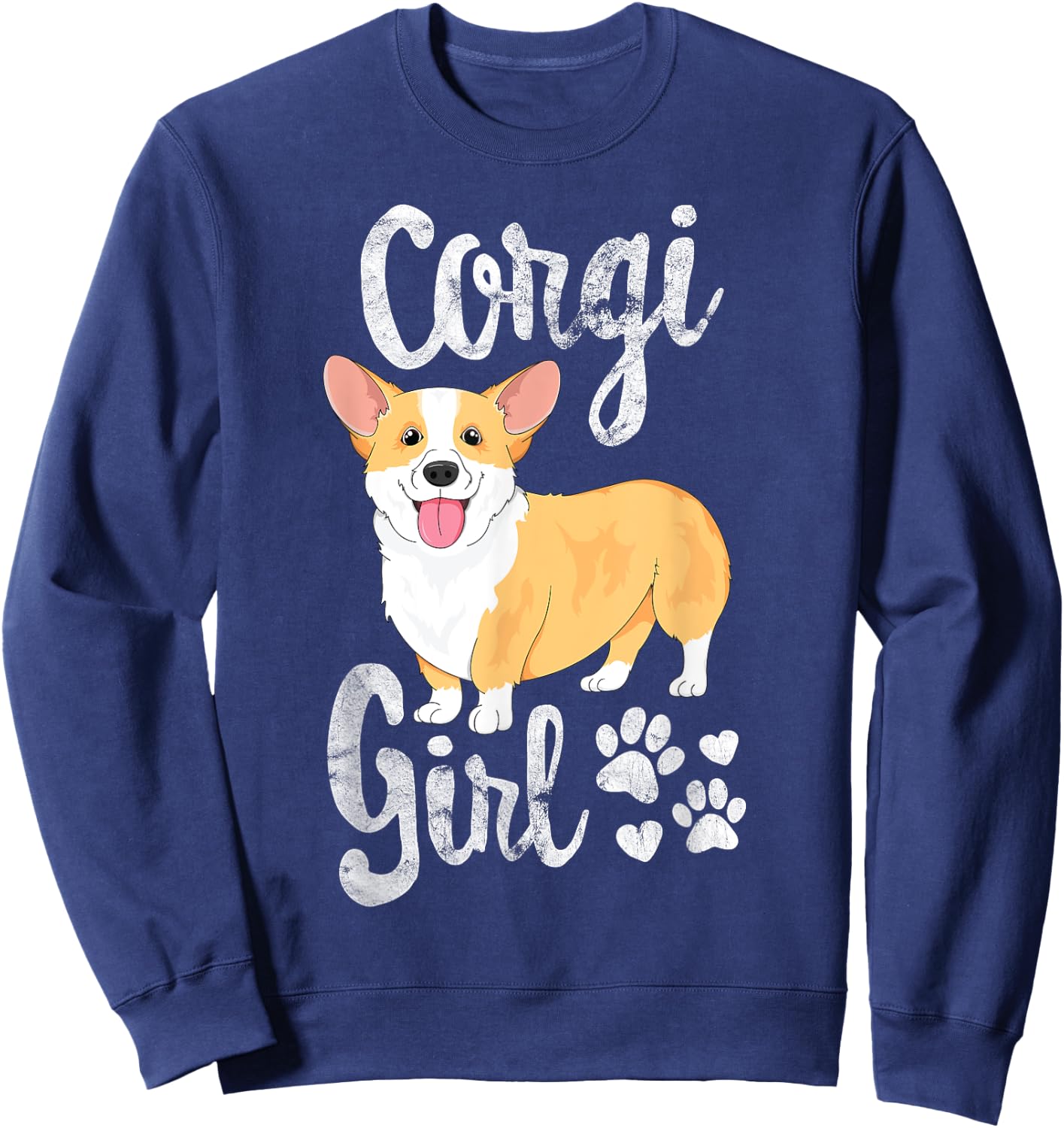 Corgi Girl Women Puppy Mom Dog Mama Lover Gift Sweatshirt - Sweatshirt | Navy