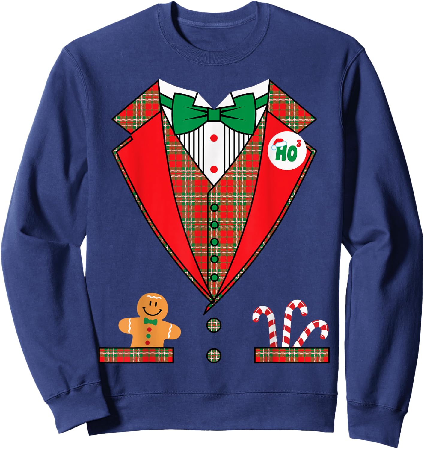 Nat's Gift Shop Funny Christmas Costume , Men & Boys, Black, Short Sleeve, Classic Fit, Pull On, , Small Sweatshirt - Sweatshirt | Navy