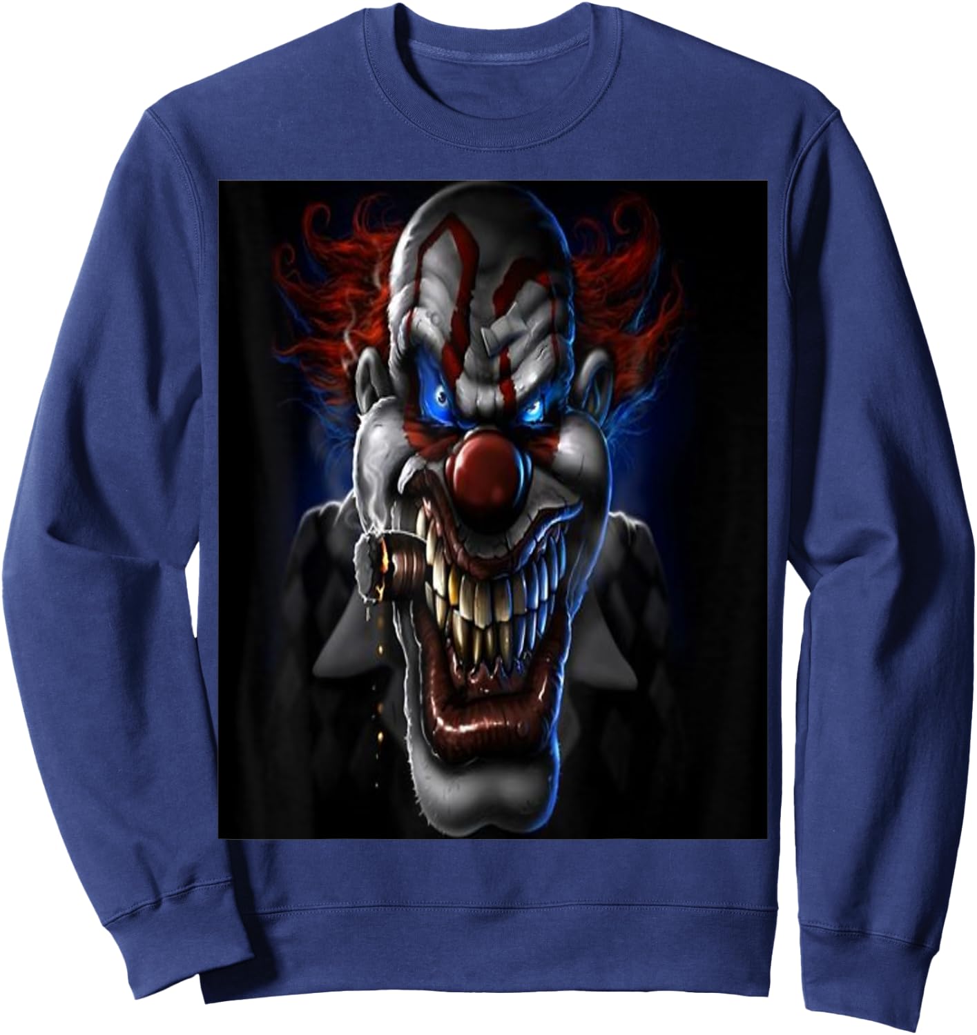 Evil Clown And Cigar Standard T Shirts Sweatshirt - Sweatshirt | Navy