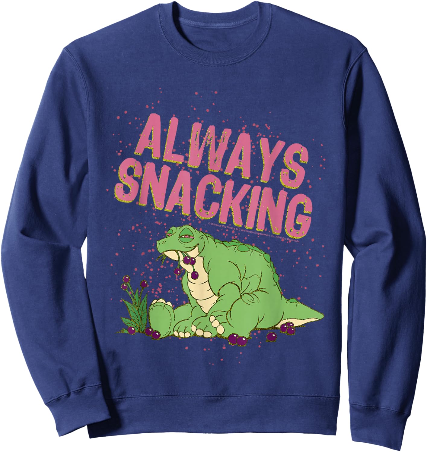 Land Before Time Spike Always Snacking Sweatshirt - Sweatshirt | Navy