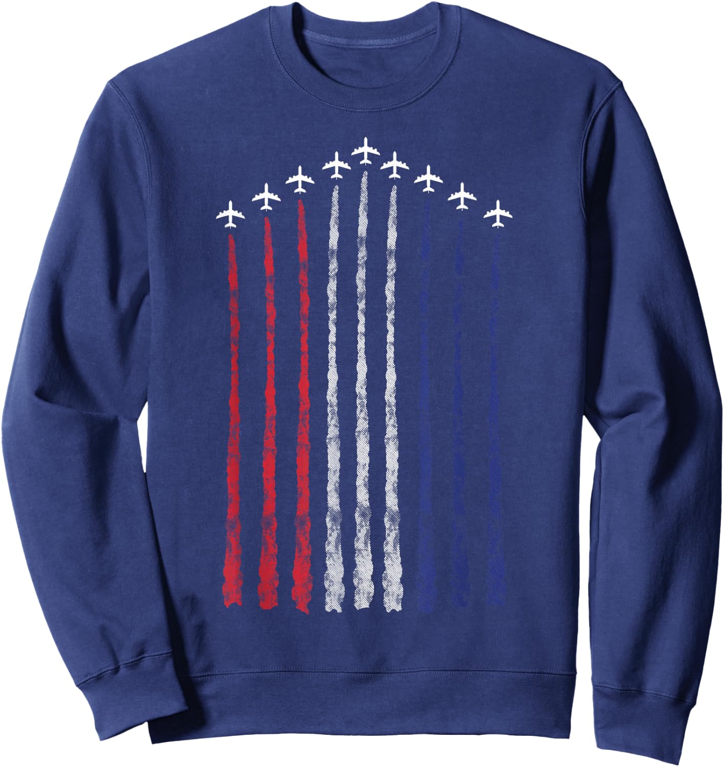 American Flag USA Fighter Jet Con Trail Small Sweatshirt - Sweatshirt | Navy