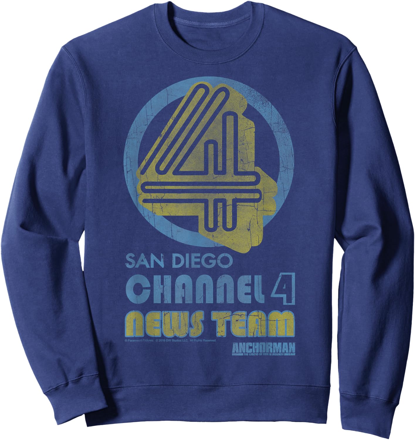 Anchorman San Diego Channel 4 News Team Logo Sweatshirt - Sweatshirt | Navy