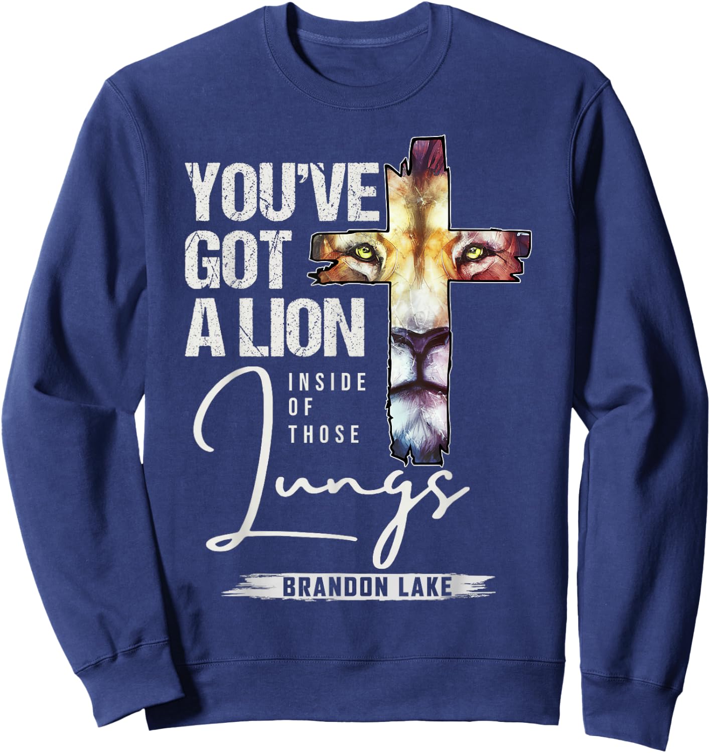 Let Your Lion Out Brandon Lake Merch Praise Jesus Sweatshirt - Sweatshirt | Navy