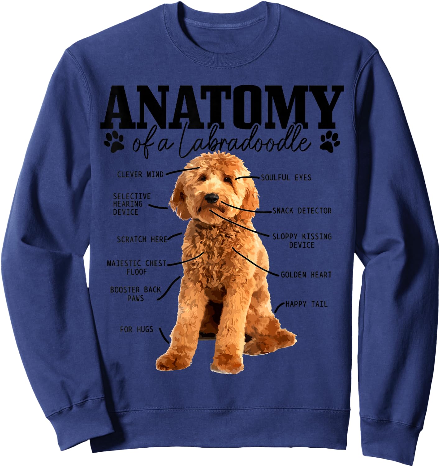 Labradoodle Anatomy Funny Cute Doodle Dog Mom Sweatshirt - Sweatshirt | Navy