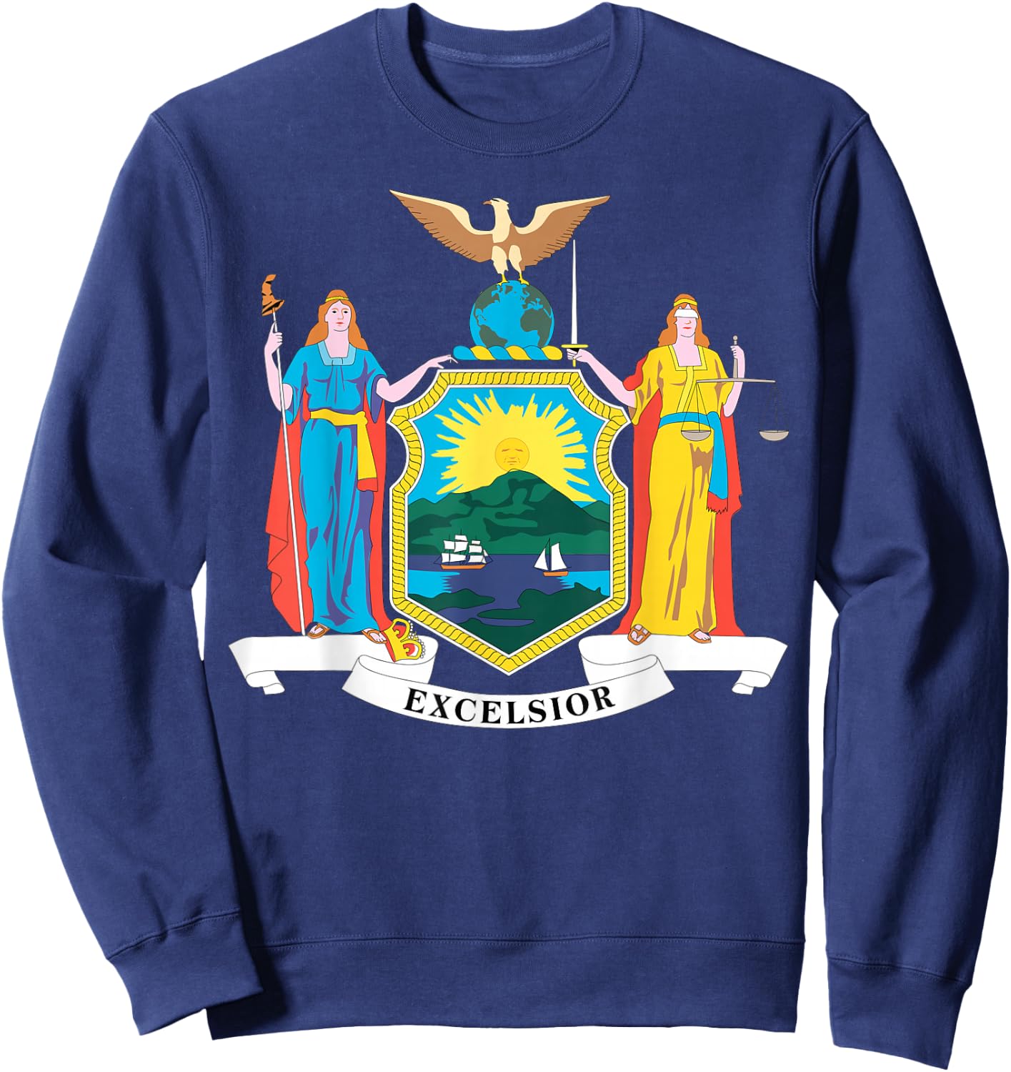 New York NY state Flag USA T Shirt Sweatshirt - Sweatshirt | Navy
