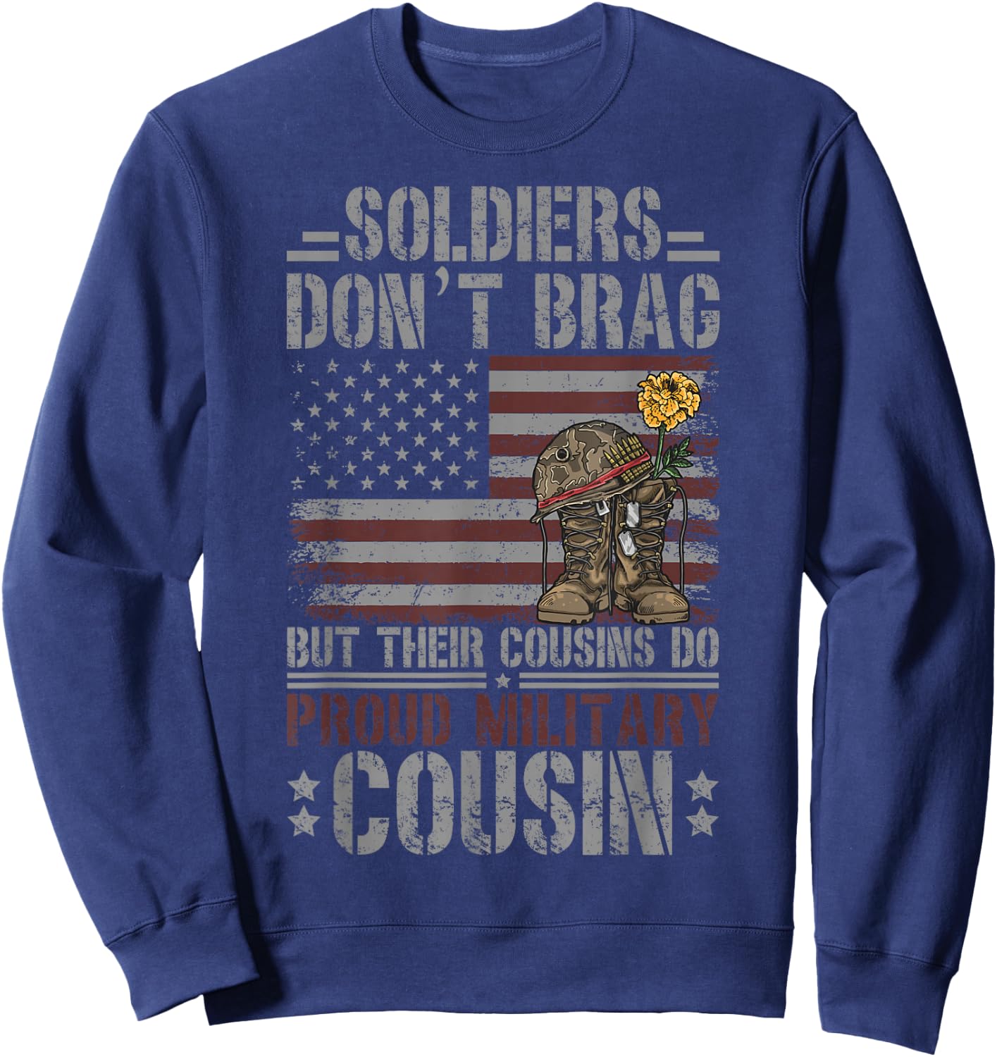 Proud Military Cousin Of A Soldier Cousin Sweatshirt - Sweatshirt | Navy