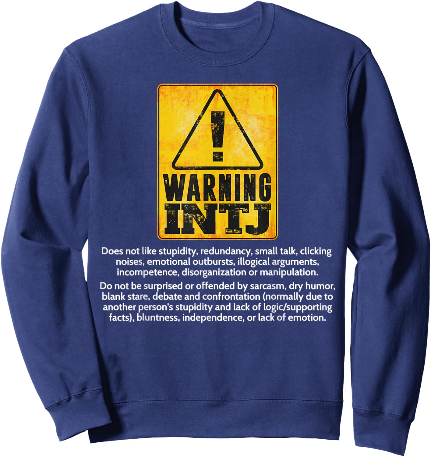 INTJ Personality Type Introvert Thinker Men Women Architect Sweatshirt - Sweatshirt | Navy