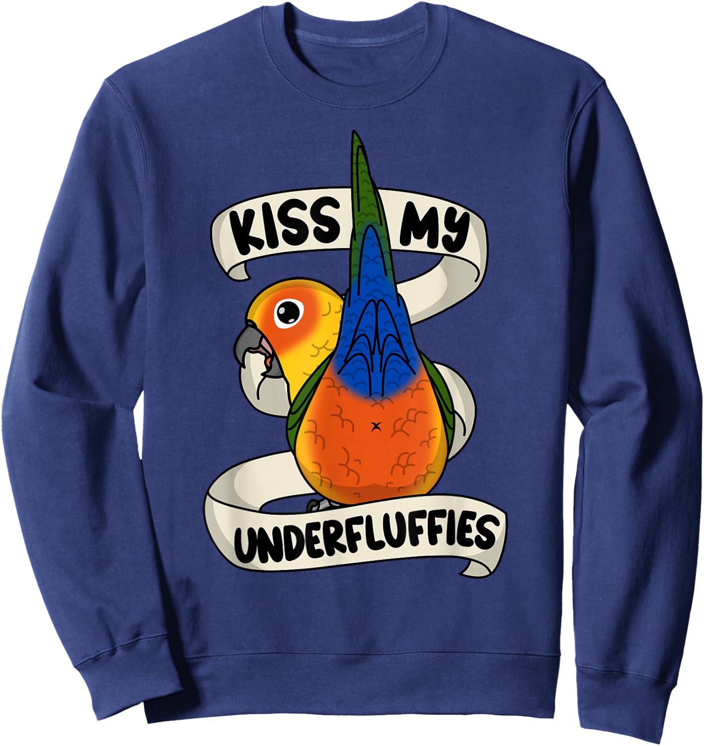 Kiss My Parrot Underfluffies I Jenday Conure Sweatshirt - Sweatshirt | Navy
