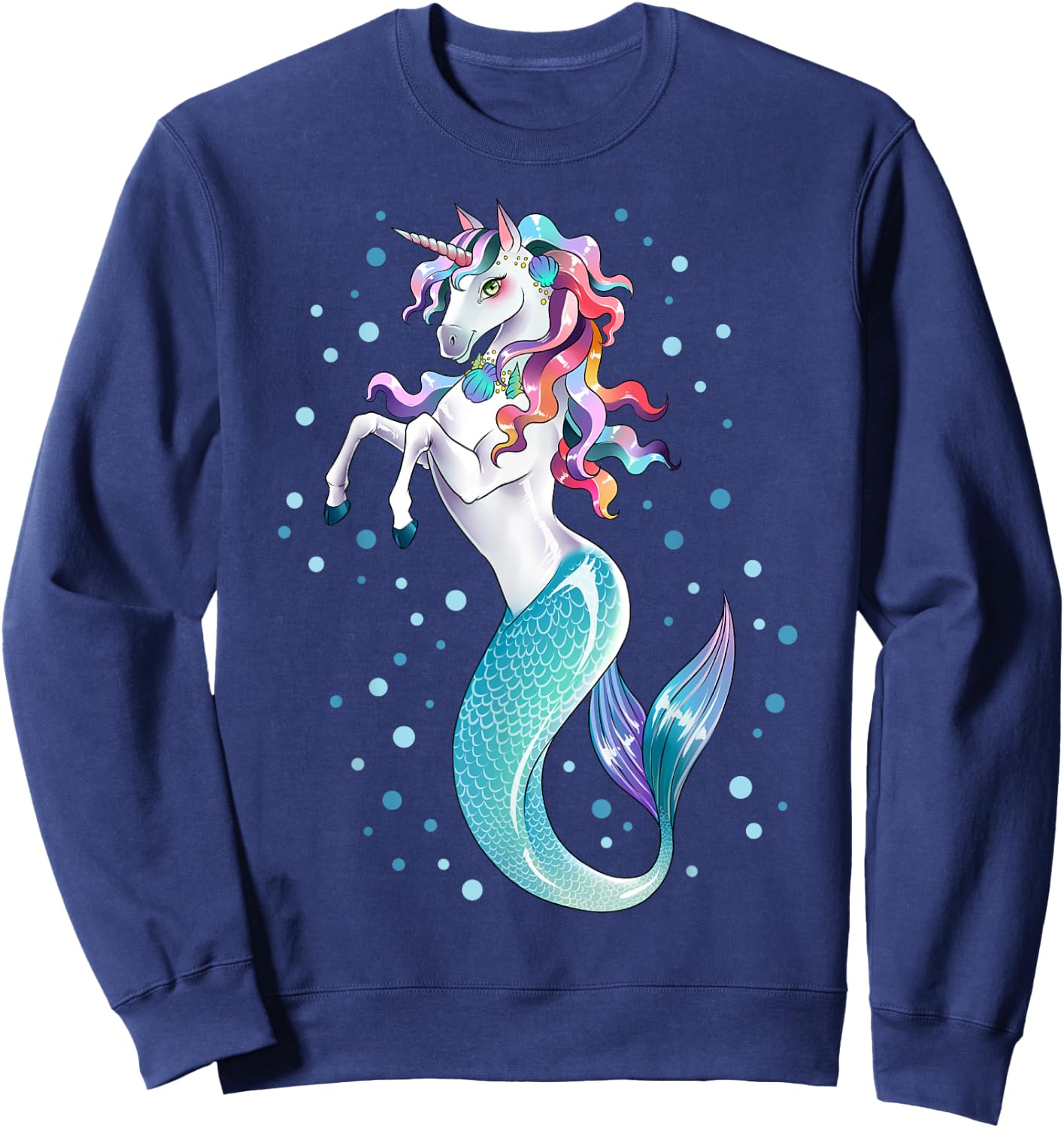 Unicorn Mermaid Mermicorn Girls Kids Women Rainbow Gifts Sweatshirt - Sweatshirt | Navy