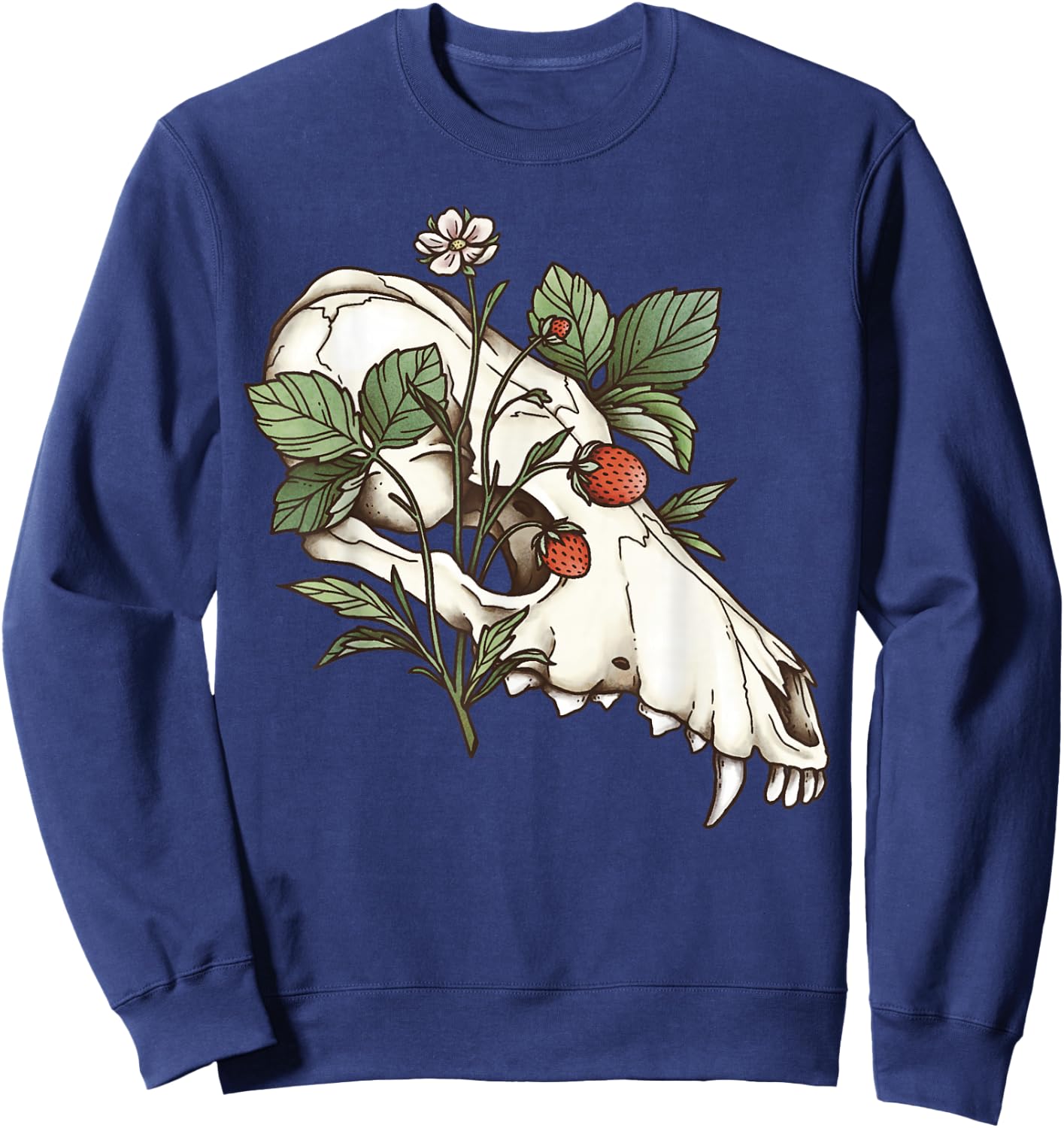 Vulture Culture Wolf Skull Occult Therian Goblincore Furry Sweatshirt - Sweatshirt | Navy