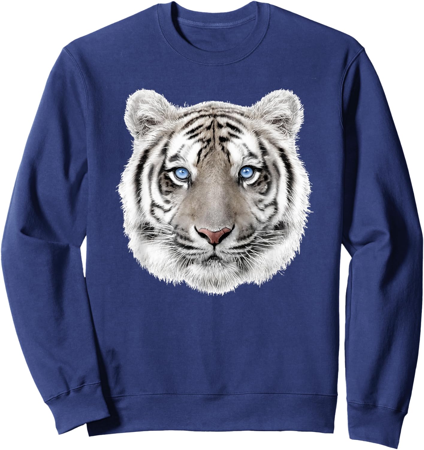 Bengal White Tiger Head Sweatshirt - Sweatshirt | Navy