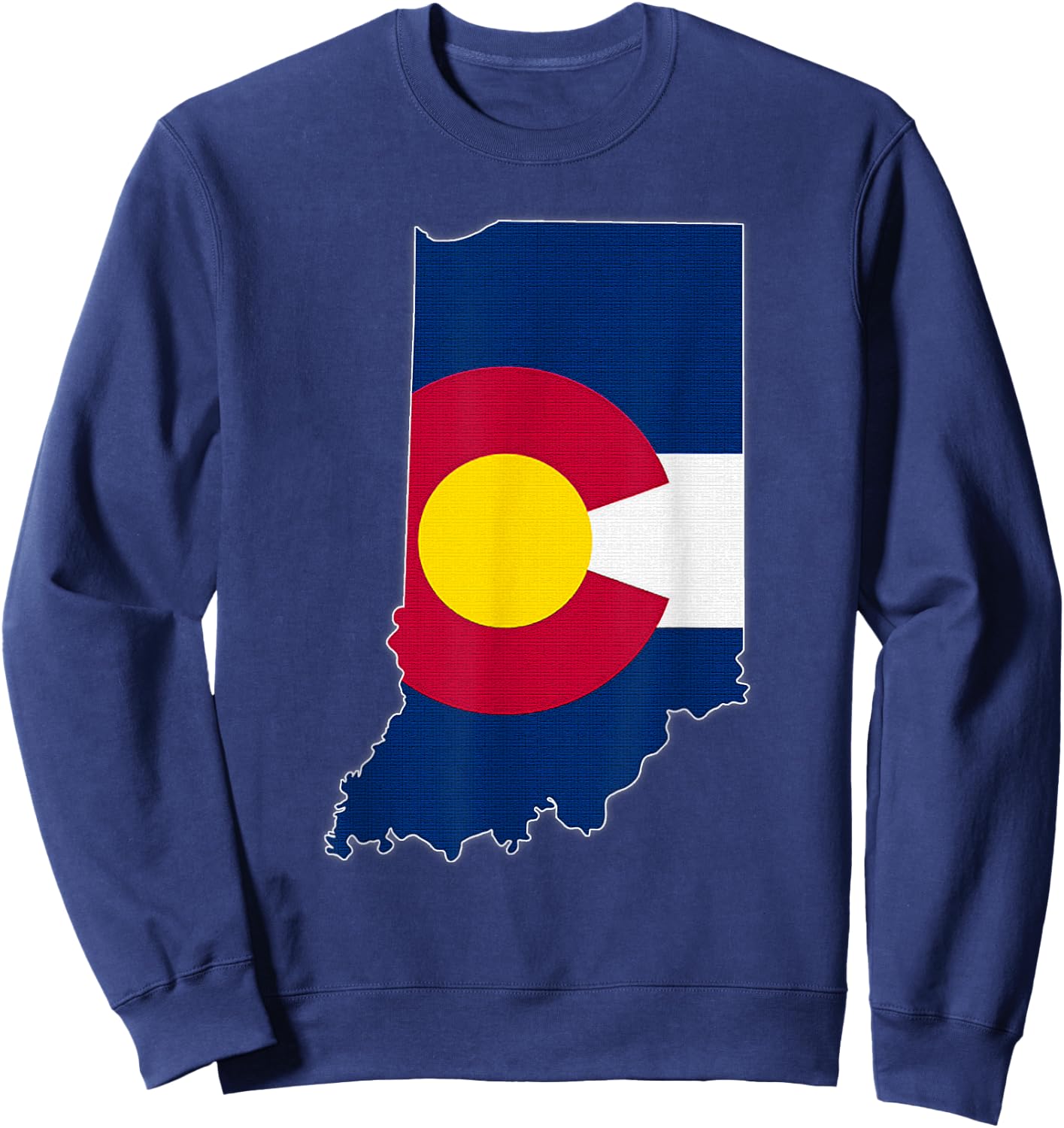 INDIANA STATE MAP COLORADO CO Flag Roots Men Women Gift Sweatshirt - Sweatshirt | Navy