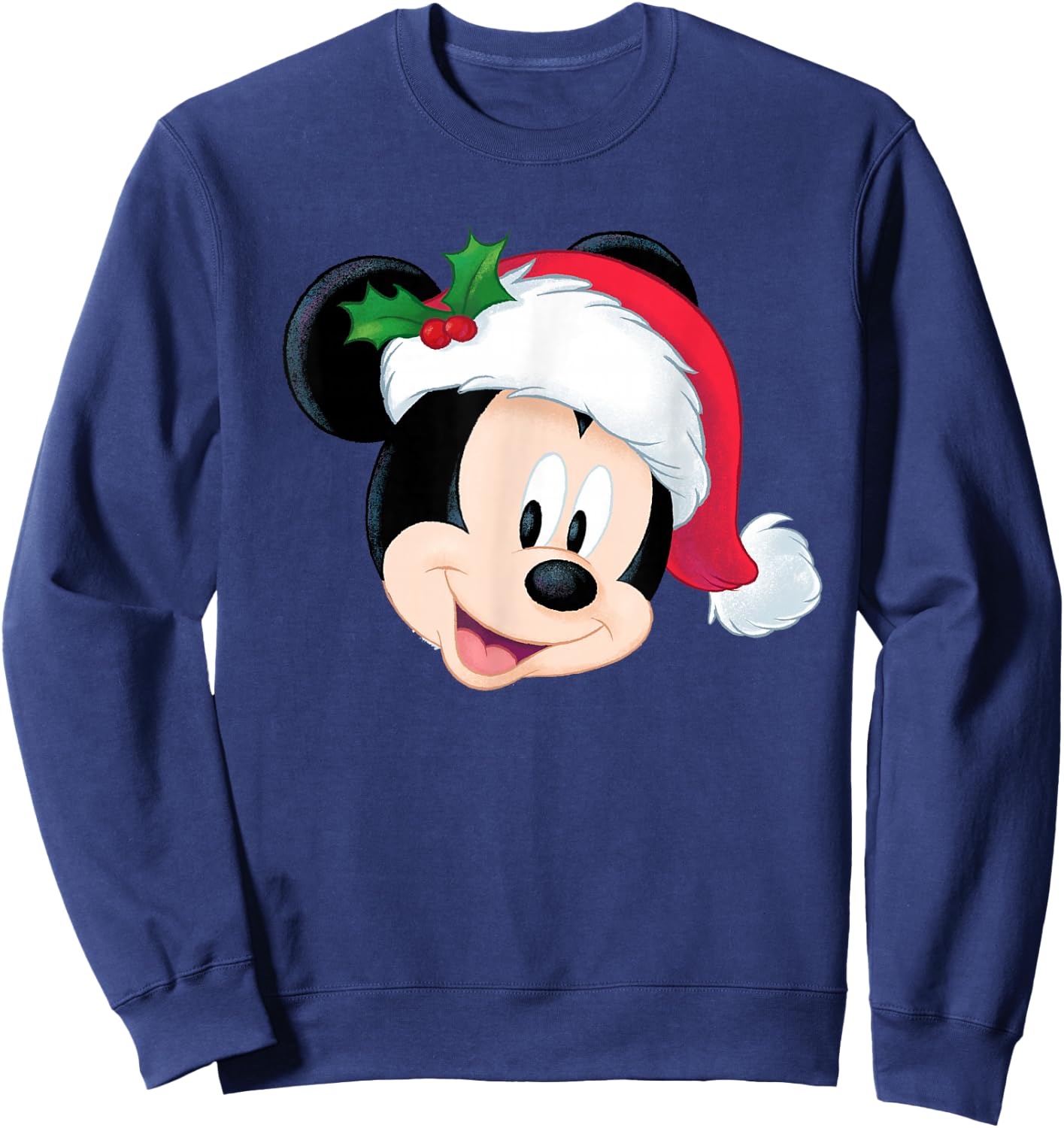 Disney Mickey Mouse in Santa Hat Holiday Sweatshirt - Sweatshirt | Navy