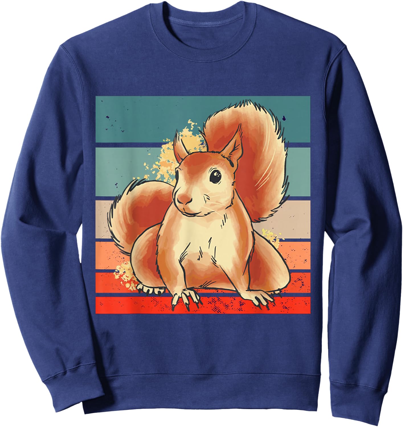 Cute watercolor Squirrel nature art animal lovers Art Sweatshirt - Sweatshirt | Navy