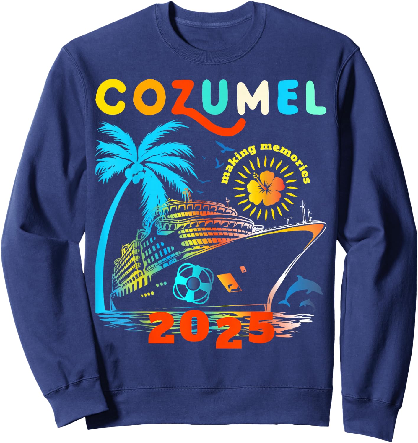 Cozumel Cruise 2025 Cruising Mexico Cozumel Family Matching Sweatshirt - Sweatshirt | Navy