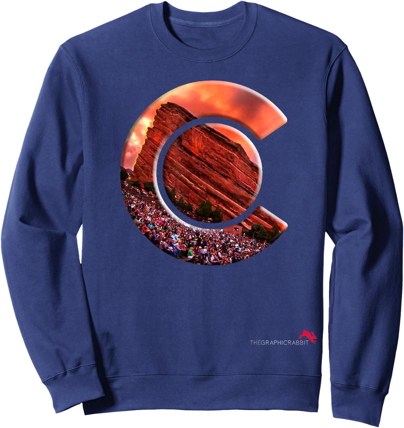 Red Rocks Amphitheater - Colorado State Flag Sweatshirt - Sweatshirt | Navy