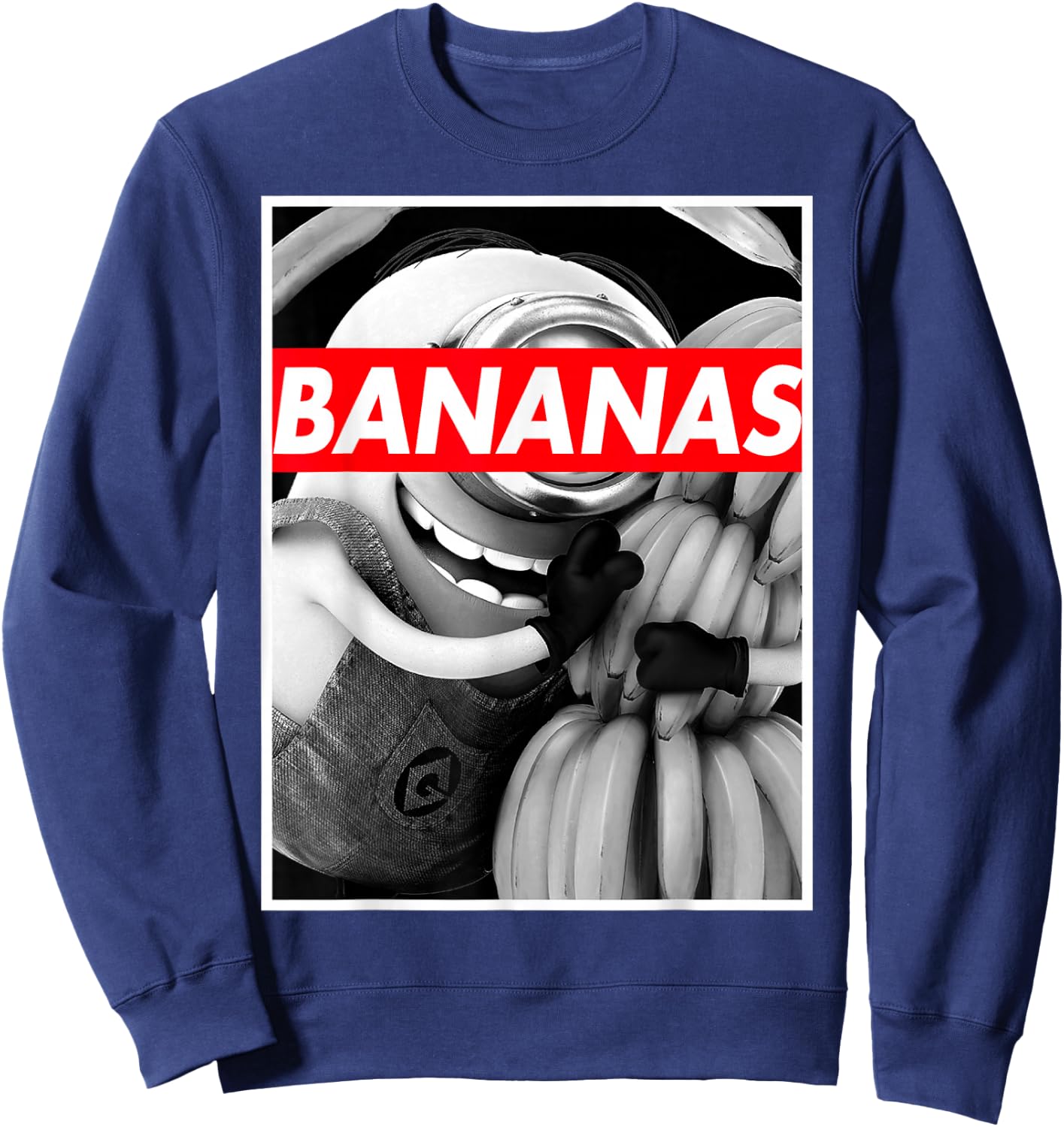 Despicable Me Minions Stuart Hugs Bananas Graphic Sweatshirt - Sweatshirt | Navy