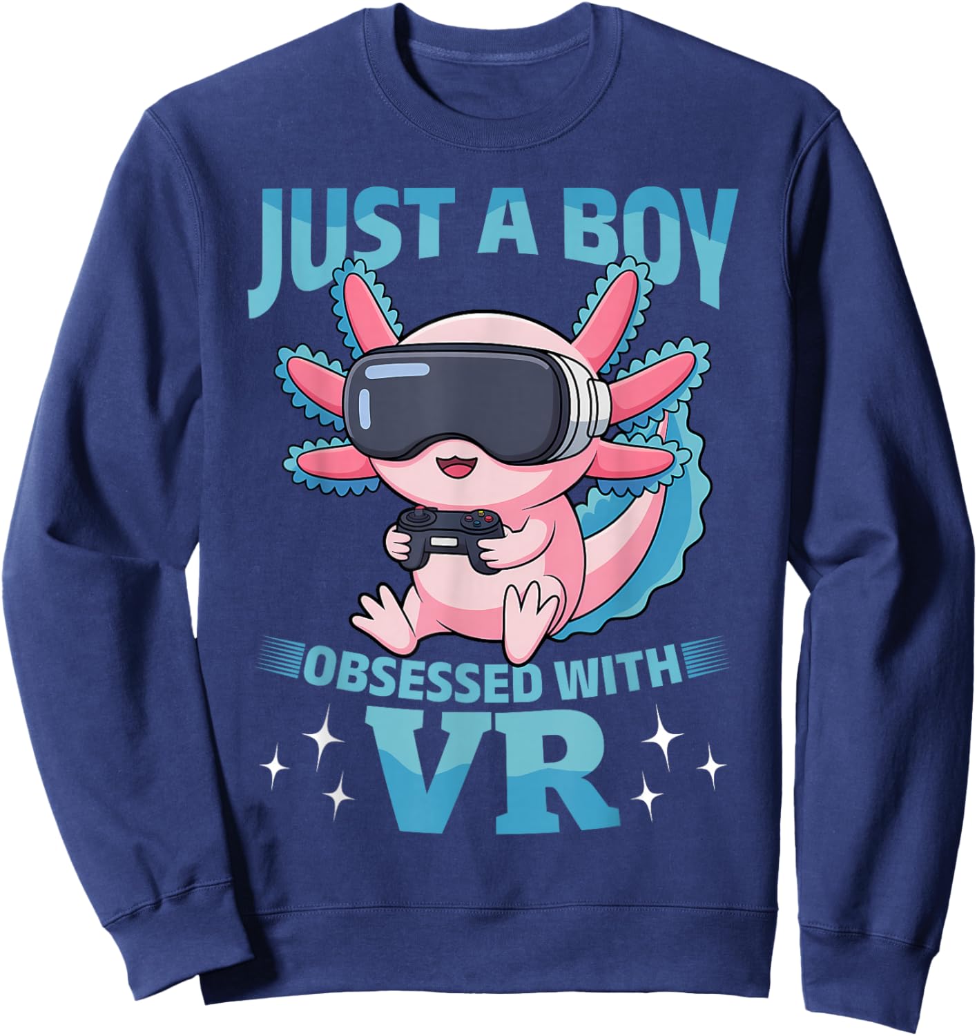 Gaming Axolotl VR Gamer Sweatshirt - Sweatshirt | Navy