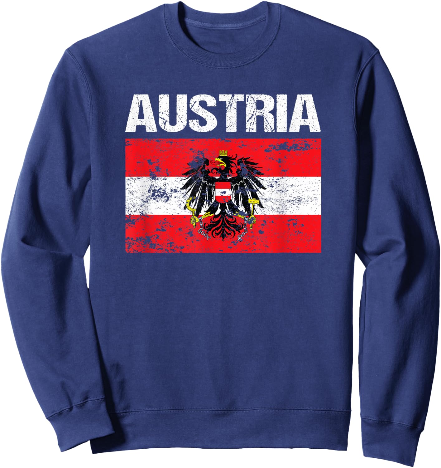 Austrian Flag Austria Vienna Land der Berge Eagle T Shirt Sweatshirt - Sweatshirt | Navy