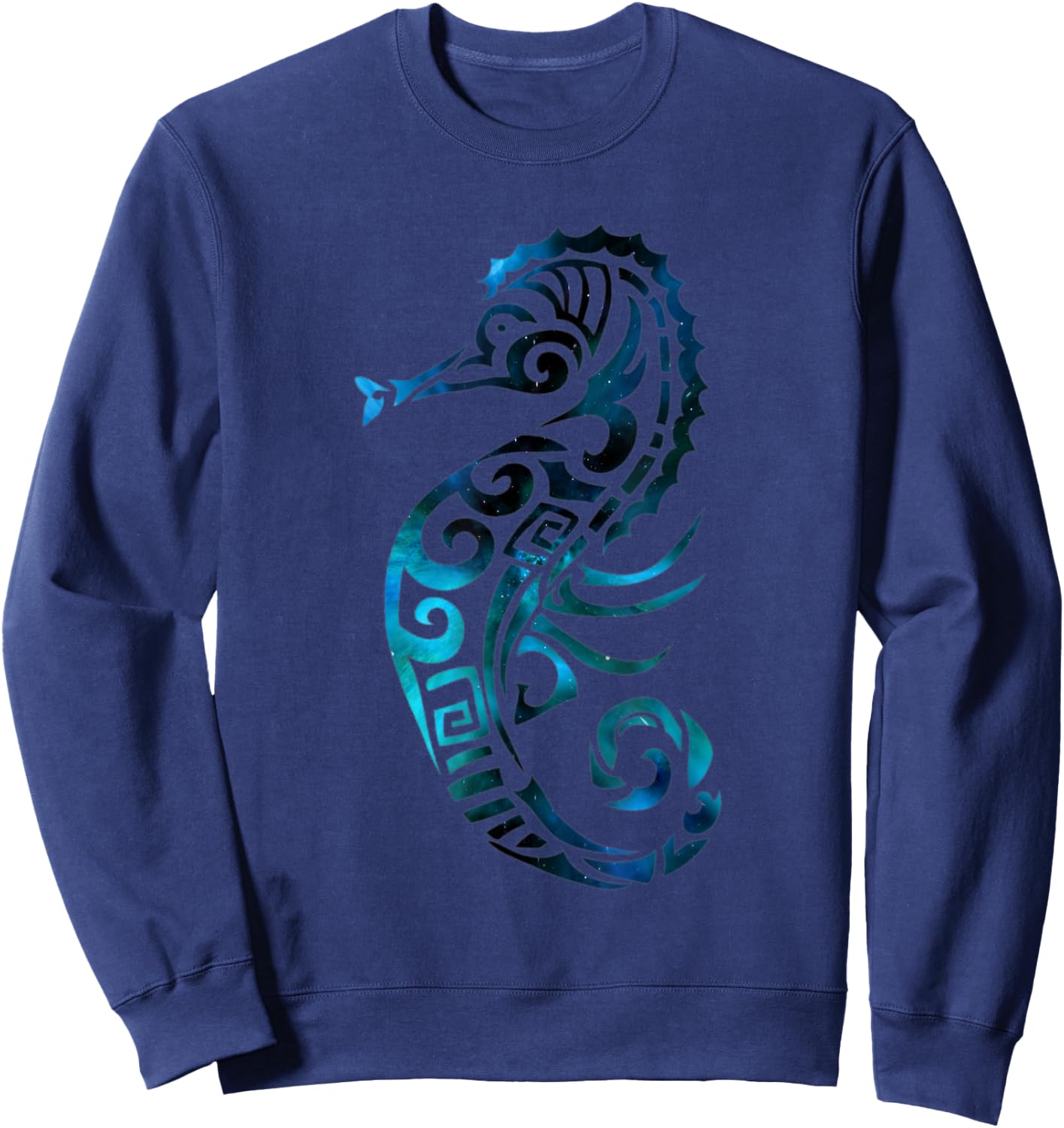 Turquoise seahorse ocean design Sweatshirt - Sweatshirt | Navy