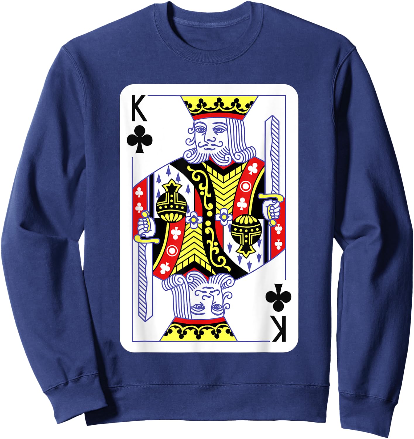 King Of Clubs Playing Cards Halloween Costume Deck Of Cards Sweatshirt - Sweatshirt | Navy