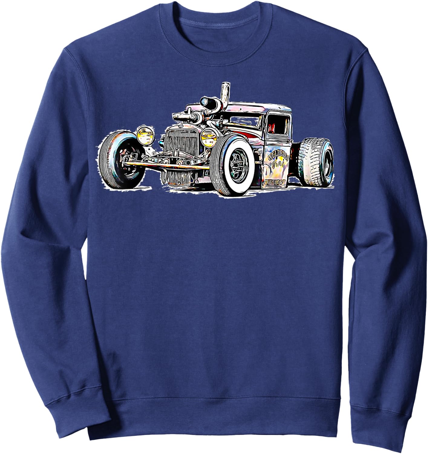 Rust Bucket Outline Rat Rod Hot Rod Diesel Sweatshirt - Sweatshirt | Navy