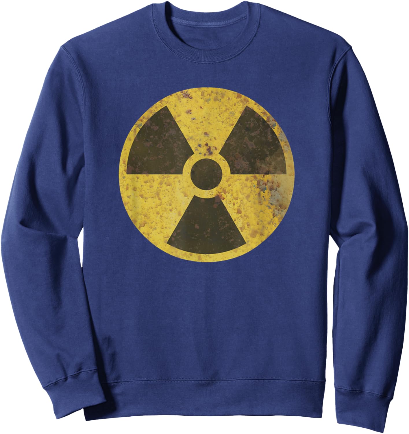 Biohazard Radioactive Symbol Old Vintage Rusted Sign Sweatshirt - Sweatshirt | Navy