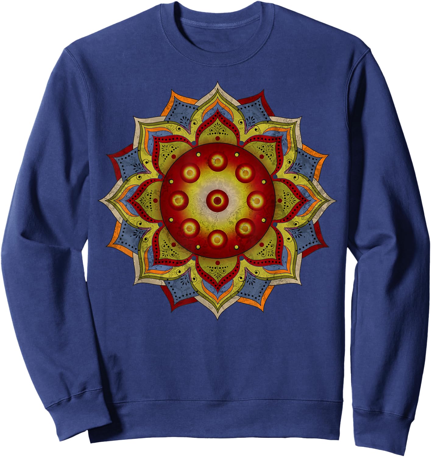 Handpan - Hang Drum Mandala - natural colored Sweatshirt - Sweatshirt | Navy