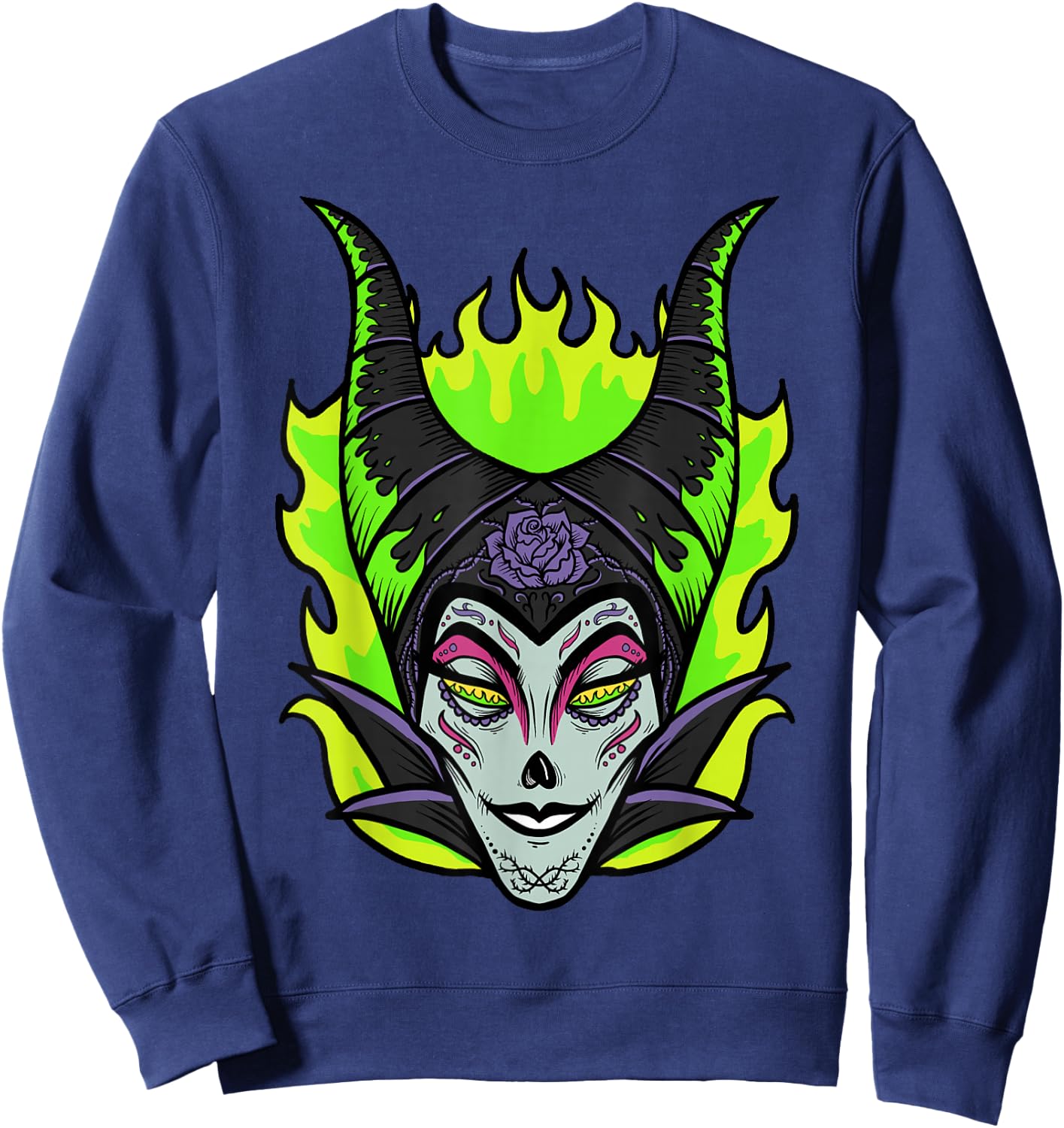 Disney Sleeping Beauty Maleficent Sugar Skull Sweatshirt - Sweatshirt | Navy