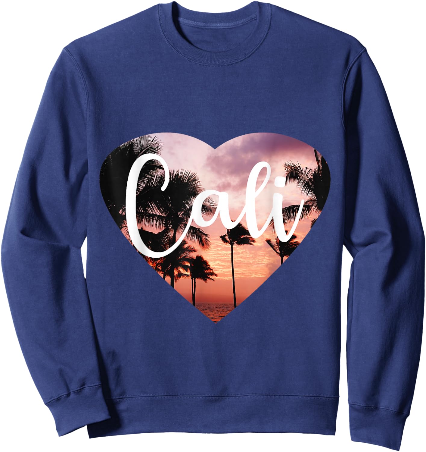 Premium California Cali Heart Sweatshirt - Sweatshirt | Navy